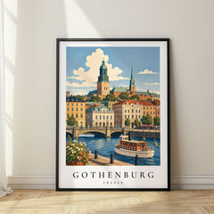 Gothenburg Vintage Travel Poster – Sweden