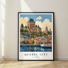 Quebec City Vintage Travel Poster – Canada