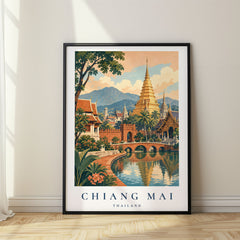 Chiang Mai Vintage Travel Poster – Thailand