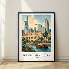 Ho Chi Minh City Vintage Travel Poster – Vietnam